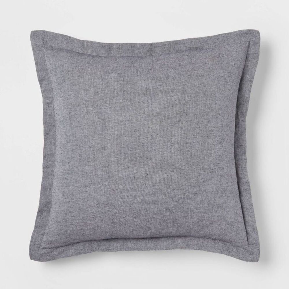 Euro Cotton Linen Blend Chambray Decorative Throw Pillow Navy - Threshold